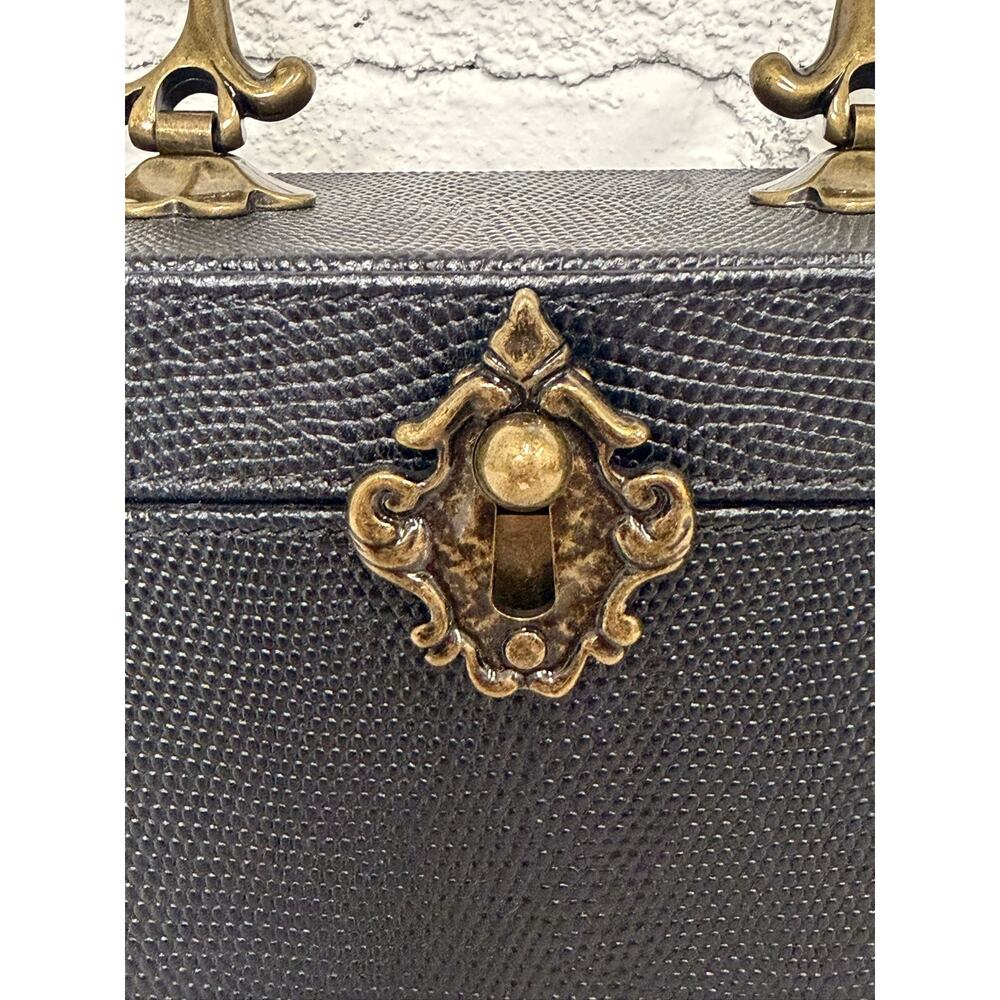 AW22 Moschino Couture Jeremy Scott Black Box Purse w/ Bronze Antique Hardware - Picture 5 of 15